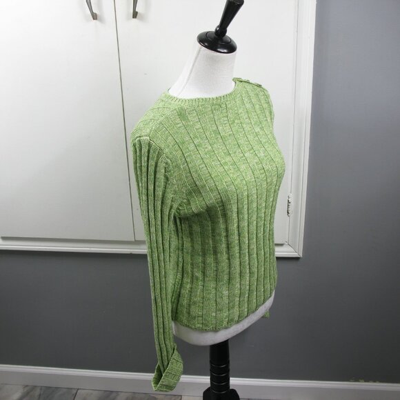 Daisy Fuentes Light Green Crew Neck Sweater Size PL - Picture 5 of 5